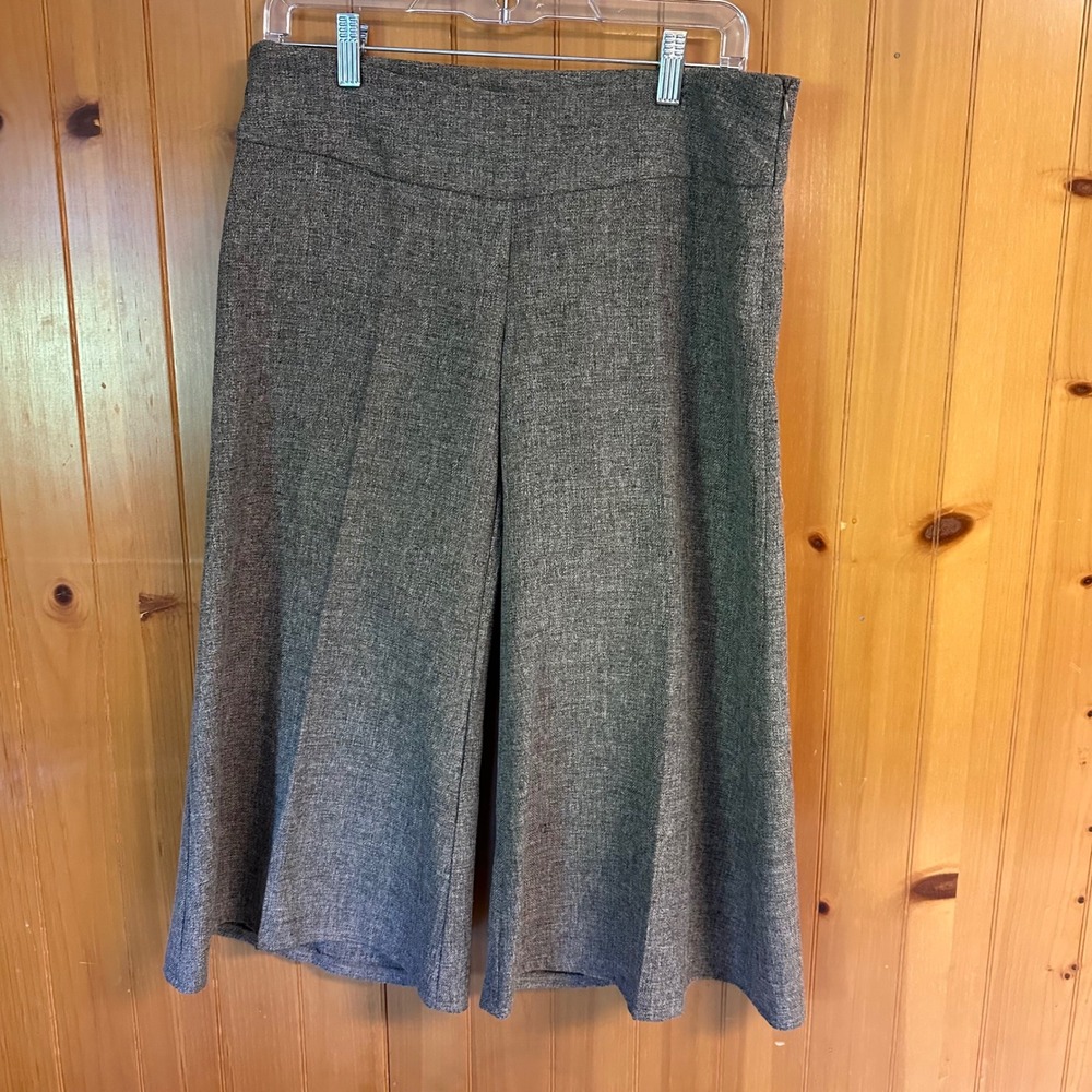Spring Street Vintage Brown Wide Leg Culottes High Rise Cropped Pants Size 9 USA